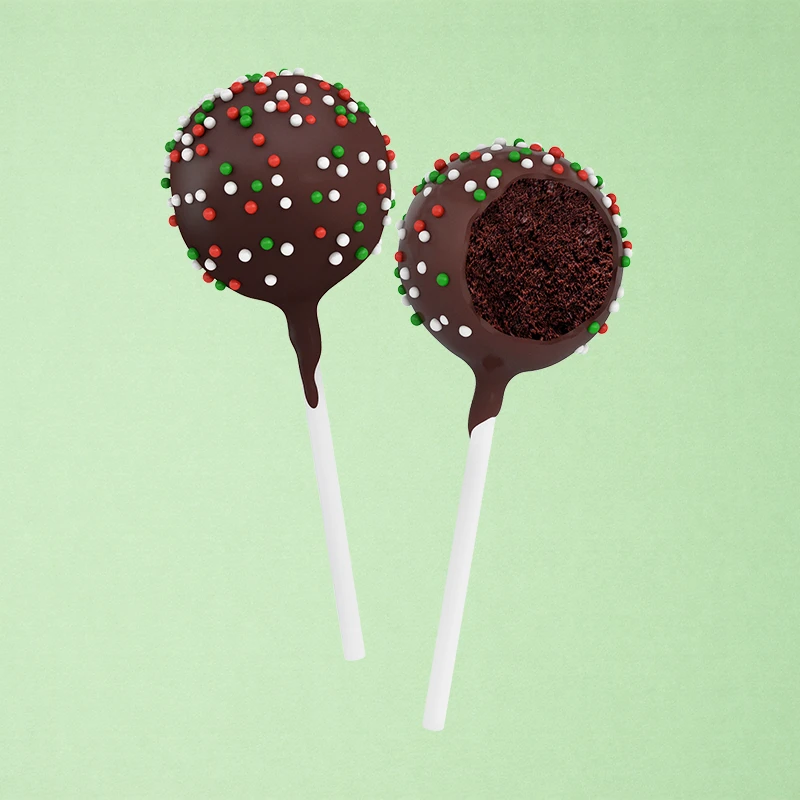 Revel in the wintertime flavors of rich chocolate cake with bright notes of peppermint topped with festive nonpareils.