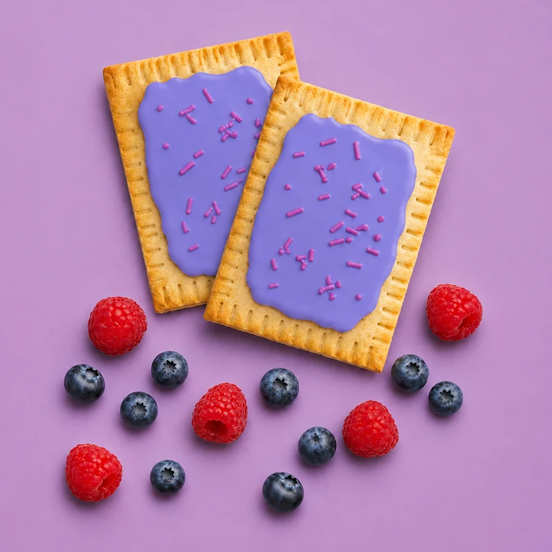 A golden, flaky crust gives way to a rich berry center, with blackberry, strawberry, and blueberry blended in a sweet-tart balance. A delicate layer of icing adds a light crisp finish and just the right touch of sweetness. Each bite is warm, bright, and indulgent, like a small moment of comfort you wish would last.