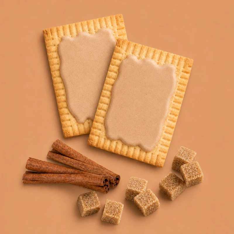 A golden, delicate crust opens to a soft, glowing cinnamon filling-sweet, aromatic, with warm, gentle spice like homemade apple pie.