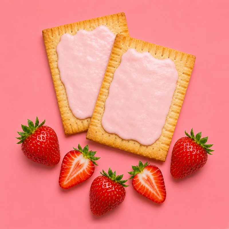 A golden, flaky crust gives way to a bright strawberry center with a sweet, fruit-forward finish. A delicate layer of icing adds a light crisp texture and just the right touch of sweetness. Each bite is warm, familiar, and indulgent, like a classic comfort made a little more special.